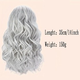 Short Curly Drawstring Ponytail Grey Curly Wavy Short Ponytail Extension Natural Looking Synthetic Fake Ponytail Hairpiece Wavy Drawstring Ponytails for Daily Use