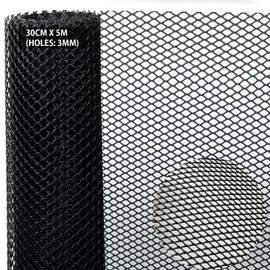 Plastic Chicken Wire 5m Chicken Wire Poultry Breeding Netting Garden Balcony Plastic Mesh for Home Decorate and Gardening, Plastic Netting for Yard(30cm x 5m (Holes: 3mm), Black)