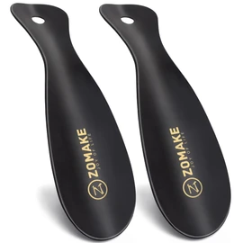 ZOMAKE Metal Shoe Horn,Small Travel Shoehorn for Men Women Kids,2 Pcs Portable Shoe Spoon Helper 7.5''