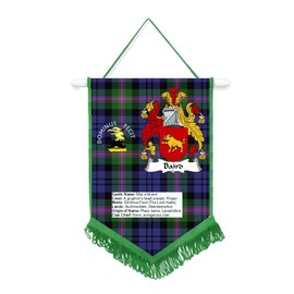 Baird Scottish Clan Car/Wall Pennant With Green Border Great Souvenir