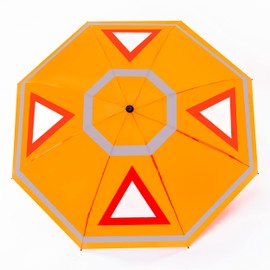 Quick Safety® Warning and protection safety umbrella for motorcycles and motorists with reflective tyres. Warning! Not suitable for children under 12 years., Dragon Orange