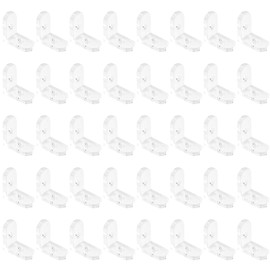 INCREWAY L-Shaped 40Pcs Transparent Acrylic Corner Brackets, 90 Degree Support, Right Angle Brace