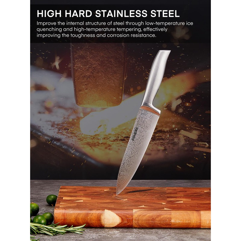 Knife Block Set, FOHERE Knife Set with Advanced Self Sharpening