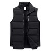 Chrisuno Women Puffer Vest Cotton Padded Stand Collar Outerwear Black