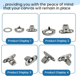 AILIMIAO 20 Sets Marine Grade Twist Lock Fasteners Turn Button Eyelet and Stud, for Canvas Fastener Turn Buttons