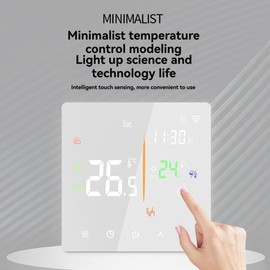 Snblzhef Embedded Thermostat Without WiFi 3A Water Heating/Wall-Mounted Boiler Universal Smart Timing Touchscreen Control Programmable Thermostat for House B