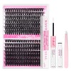 FADLASH Lash Clusters Kit 60D+80D Lash Extensions 10-18mm Individual Lashes