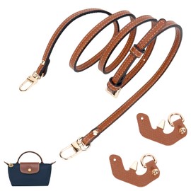 Azjachiny Purse Straps for Women Crossbody Bag Replacement Leather Strap Accessories Set Suit for Longchamp Bag (0.35in Brown 2)