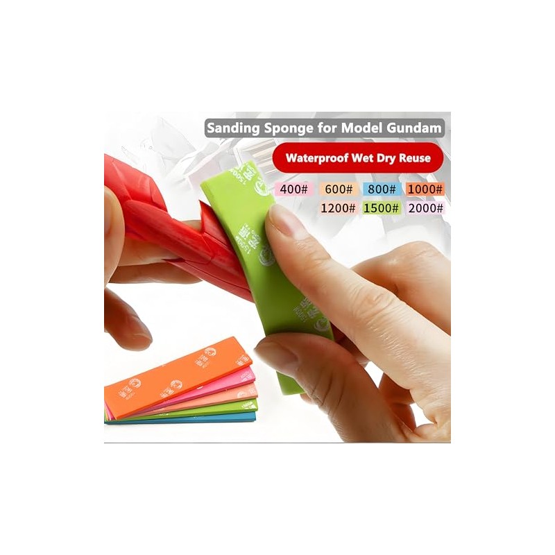 IRISFLY 30Pcs Sanding Sponge for Model,Waterproof Wet Dry Hobby Model