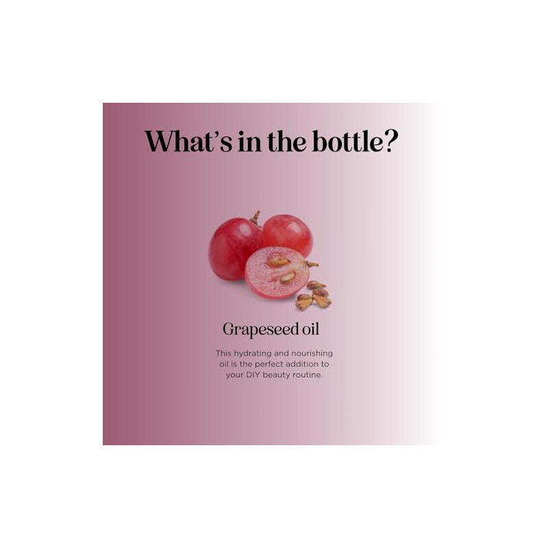 Pure Grapeseed Oil for Hair, Face Acne - Cold Pressed