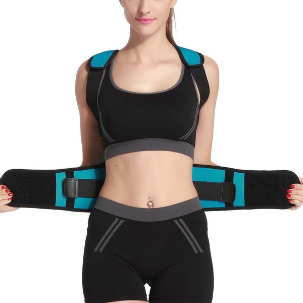 Extreme Fit Adjustable Posture-Support Brace and Double-Compression Belt