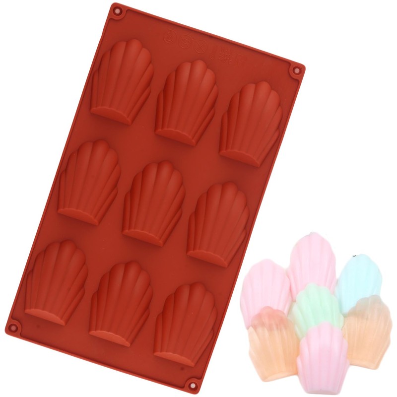 EPYHREHM 9 Cavity Madeleine Pan Silicone Molds Shell Chocolate Mold