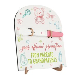 JHFDTY Baby Announcement for Grandpa Grandma Surprise Pregnancy Announcement Ideas Baby Reveal for Grandparents Gifts Newborn Pregnancy Test Announcement Wooden Sign
