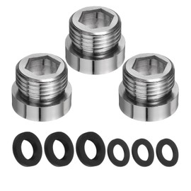 uxcell 3Pcs Faucet Adapter Kit, Male 0.79in to Female 0.85in Kitchen Sink Stainless Steel Tap Aerator Adapter Set to Connect Garden Hose, Water Filter, Standard Hose Diverter