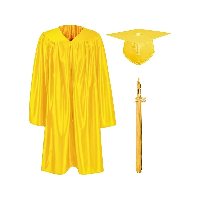 Shiny Kindergarten & Preschool Graduation Gown Cap Set with 2025