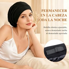 2PCS BSMKD Gorro para Dormir, Gorra Ajustable con Forro de satén Sedoso, Gorro de Satin para Dormir,para Dormir, Belleza, Maquillaje, Bañarse, Cuidado