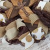 Gold and Burlap Cross Rustic Door Wreath | Cross Mesh