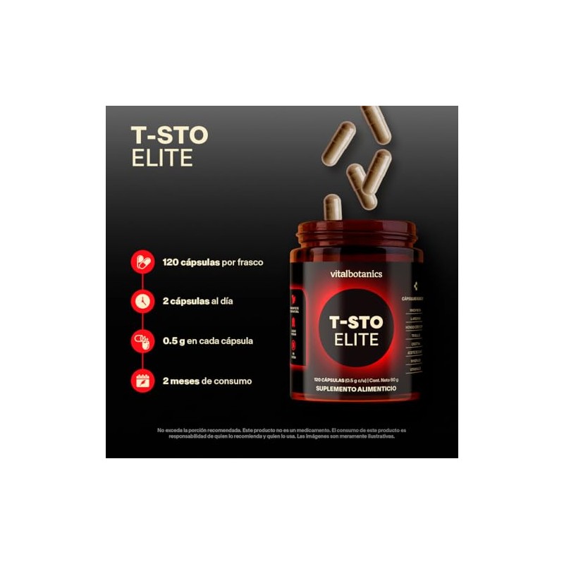 T-STO ELITE con Creatina, Zinc, Vitamina D3, L-arginina VITAL BOTANICS
