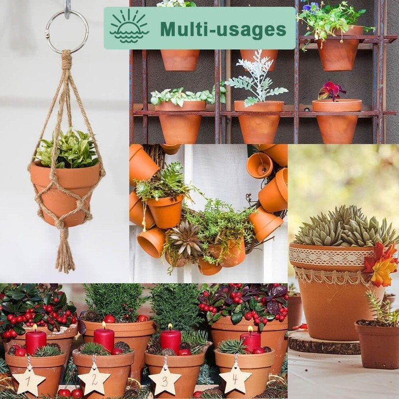 vensovo 4 Inch Terracotta Plant Pots with Saucer - 6