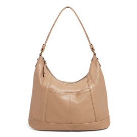 American Leather Co. Hudson Hobo Shoulder Bag for Women, Macadamia, Soft Leather Purse, Modern Handbag with Zippered Main Compartment & Slip Pockets, Functional & Fashionable Handbags for Women