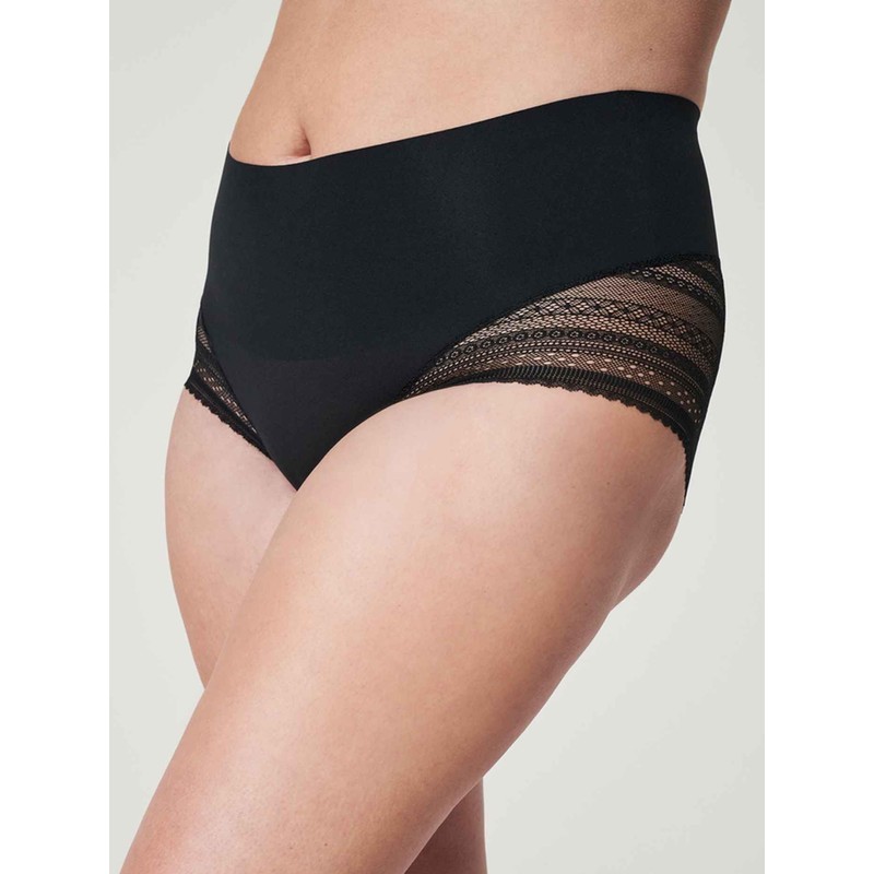 SPANX, UNDIETECTABLE, Illusion Lace Hi-Hipster, Very Black,L