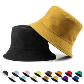 LUKIUP Fishing Hat Unisex Men Women 2 in 1 Reversible Summer Hat 100% Cotton Sun Hat Wide Brim Outdoor Sun Hat Flat Top Cap for Fishing Hiking Beach Sports, Earthy exterior, black interior