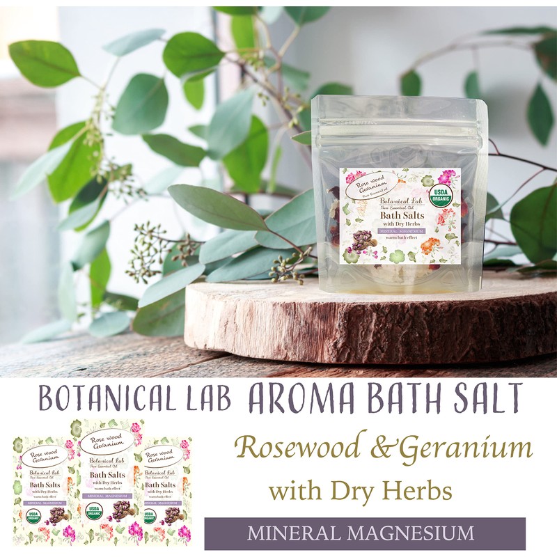 Bath Salt, Magnesium, Aroma Bath Salt, Rosewood, Geranium Hot Bath,