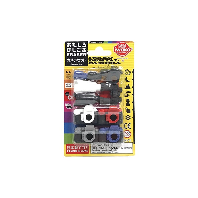 iwako- Funny Eraser Camera Set 1er – bri054 Blister Pack