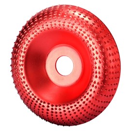 Wood Angle Grinding Disc Tungsten Carbide Grinding Wheel Angle Grinder Carving Shape Polishing Sanding Disc Abrasive Disc Sanding Carving Tool (16 mm Bore) (Red)