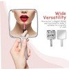PACKOVE Handheld Makeup Mirror with Handle Stylish Water Ripple Square