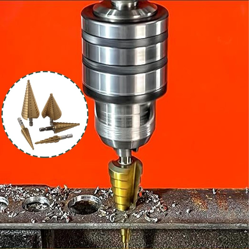 GIONAR 5 Pcs Step Drill Bits Set, Cone Drill Bit