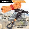 1/4" x 50ft Synthetic Winch Rope Kit with Protective Sleeve+Winch