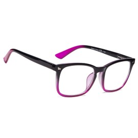 BLUELESS Reading Glasses Women - Fashion Ladies Readers(Black/Purple, 2.25)