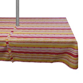 Alan Symonds STRIPED RED/MULTI OUTDOOR TABLE COVERING (TABLECLOTH 60" X 120")