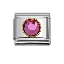 Birthstone Italian Charm Bracelet Link (Choose Your Birthstone from Menu) (October)