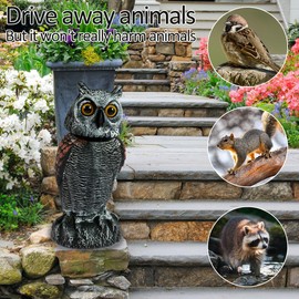 Foribyw Garden Owl Statue Resin Lifelike Owl Decoy to Scare Birds Away Bird Deterrent Fake Owl Scarecrow to Frighten Birds for Garden Backyard Outdoor