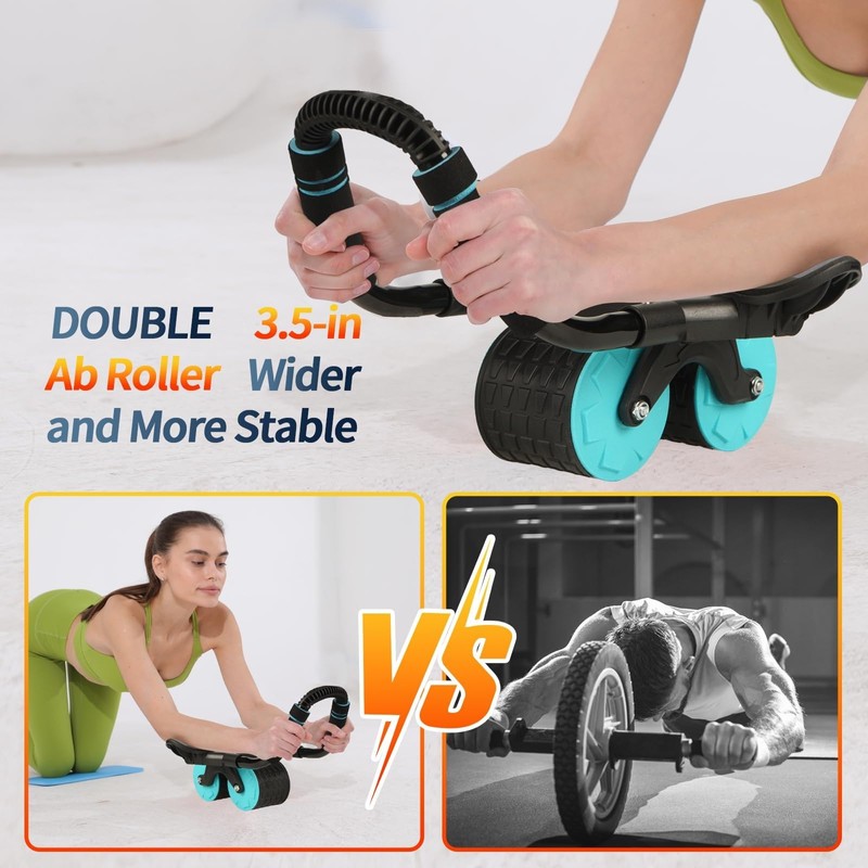 Homavit Ab Roller, Abdominal Roller with Padded Knee Mat, for