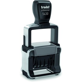 Trodat Professional 5430/L Stamp Date Self-Inking Red/Blue with Italian Text - Receipt - Paid - Registered