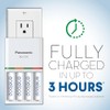 Cargador rápido Panasonic eneloop con 4 pilas recargables, AA