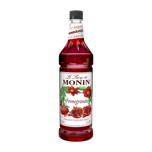 Monin - Pomegranate Syrup, Tart and Sweet, Great for Cocktails and Teas, Gluten-Free, Non-GMO (1 Liter)