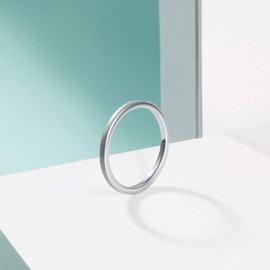 SOMEN TUNGSTEN 2mm Tungsten Wedding Band for Women Men Sandblasted Thin Stackable Engagement Rings Size 10