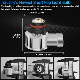 ZJGOONN 9005 9006 Fog Light Bulbs, 16000Lumens 3000K Amber Yellow Light, 600% Brightness,Mini Fog Lamps Replacement for Cars, Play and Plug (Pack of 2)