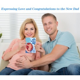 WhatSign First Fathers Day Card - First Time Dad Fathers Day Cards with Envelope New Father Gifts Dad To Be Card for New Dad from Wife Baby Girl Boy