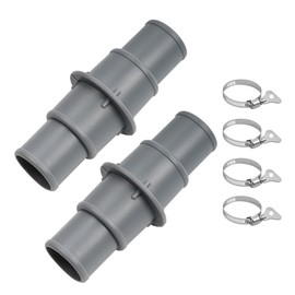 2 Stück Poolschlauch Schlauch Adapter – kompatibel mit 1-1/4 Zoll (32 mm) und 1-1/2 Zoll (38 mm) Vakuum-Schlauch-Anschlüsse für Schwimmbad-Sauger, Reiniger oder Filter Pumpe Schlauch (grau)