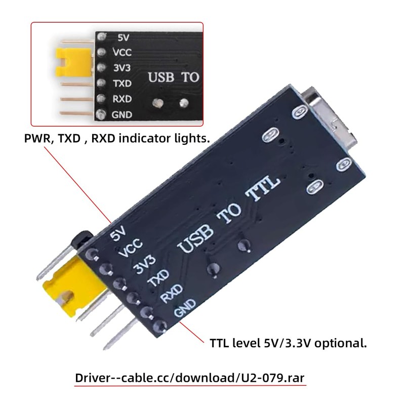 CY USB-C Type-C Female to TTL Converter UART STC Module
