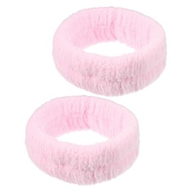 VOCOSTE 2pcs Spa Headbands, Makeup Headband for Washing Face, Soft Facial Makeup Head Band for Mask Yoga, Skincare Headband for Girls Women, Pink