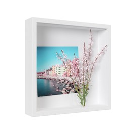Horde 3D Picture Frame for Filling, Picture Frame Deep 20 x 20 cm, 3D Object Frame Deep 3 cm for Wall and Desktop - White