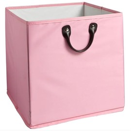 Pink Fabric Storage Cubes, Pack of 2 Cubes Storage Boxes 30x30x30cm Square Storage Baskets for Shelves, Collapsible Storage Cube Boxes, Cube Storage Unit Boxes for Organising Clothes, Colorful (2)