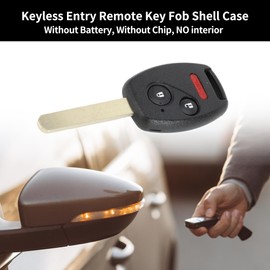 X AUTOHAUX Key Shell Case Keyless Entry Remote Key Fob Replacement Case for Honda Fit 2009-2013 for Honda CR-Z 2011-2015 3 Buttons MLBHLIK-1T N5F-S0084A