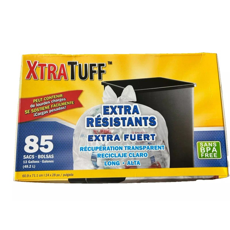 Xtra TUFF 13 Gallon Clear Trash Bags Kitchen Trash Bags